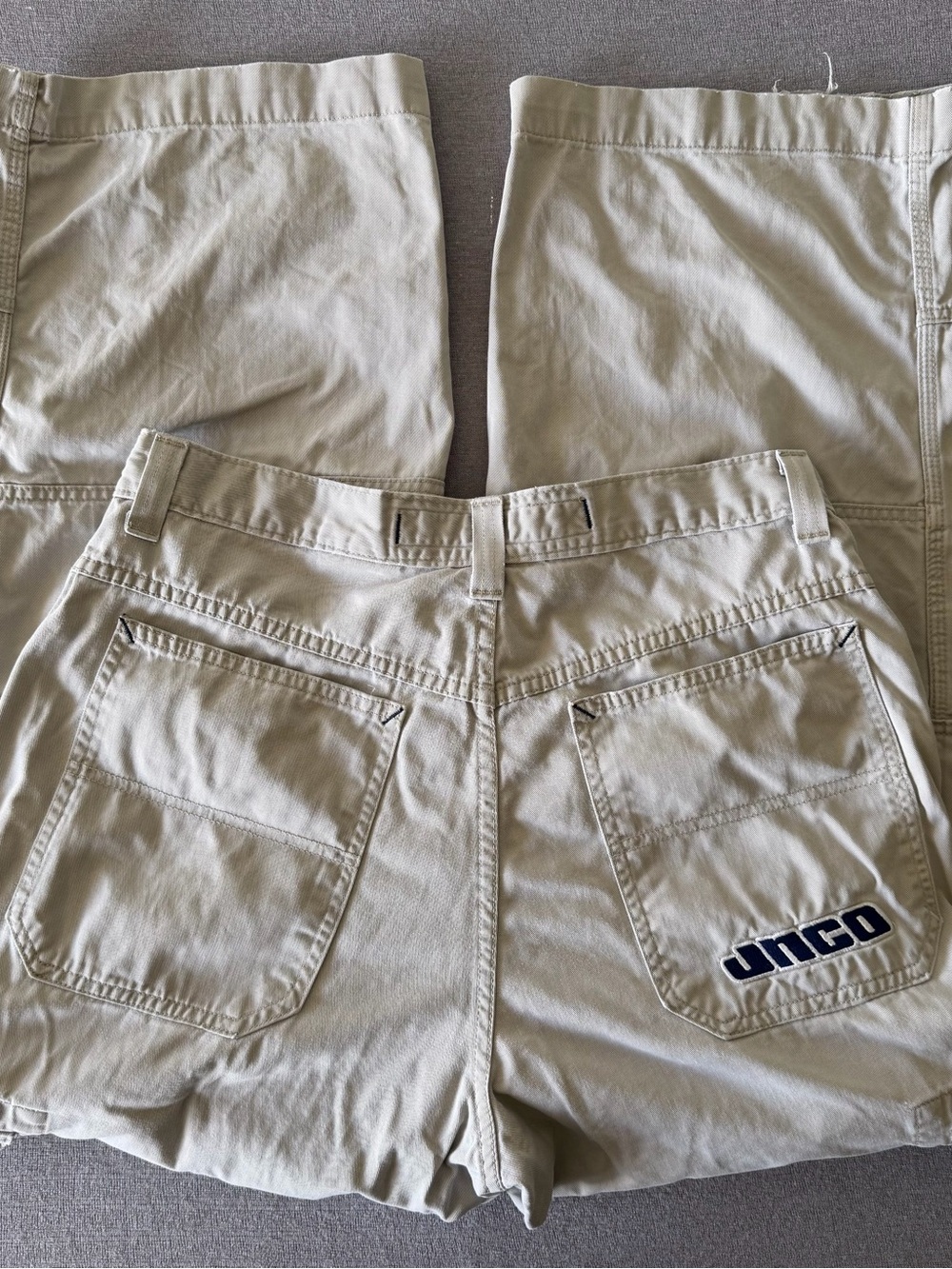 JNCO Tan Cargo Pants with Back Patch Logo